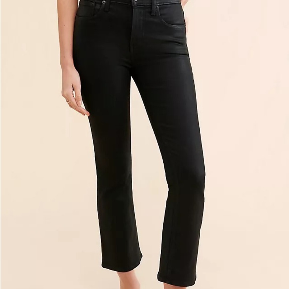 Madewell Black Coated Crop Jeans